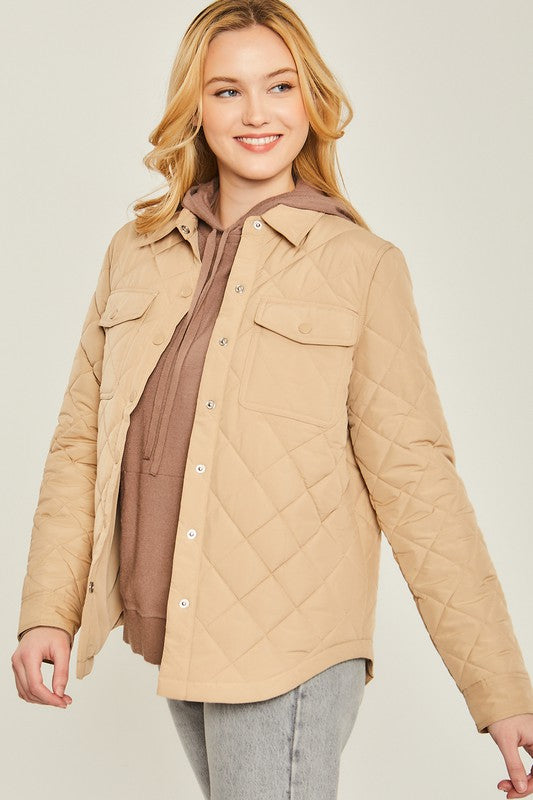 Woven Solid Bust Pocket Jacket
