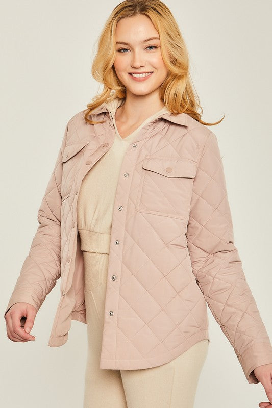 Woven Solid Bust Pocket Jacket