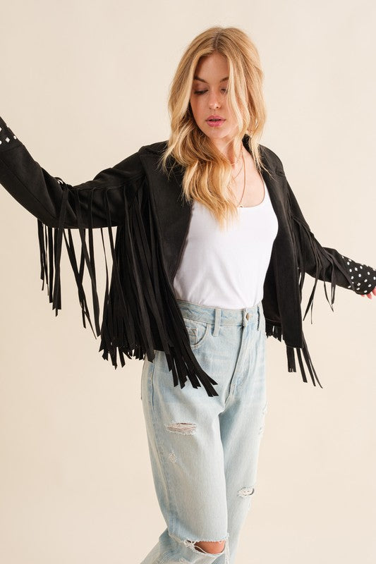 Studded Fringe Western Jacket
