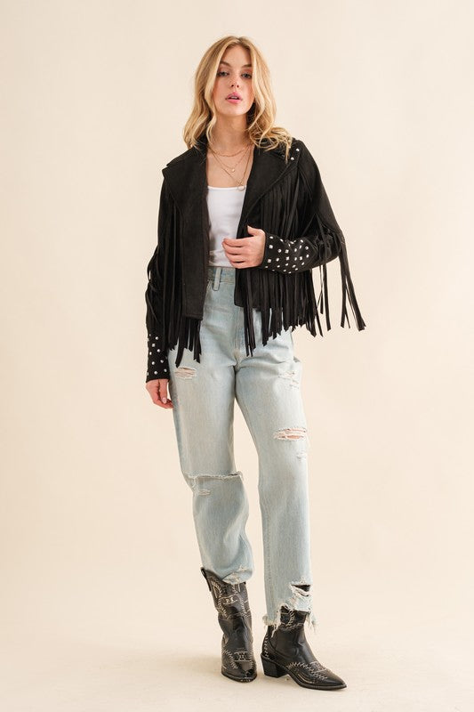 Studded Fringe Western Jacket