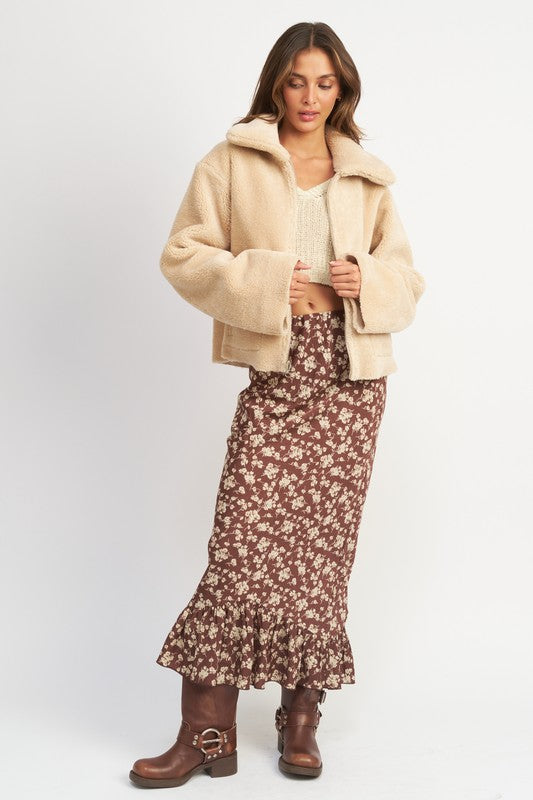 REVERSIBLE FUR CROPPED JACKET