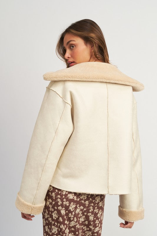 REVERSIBLE FUR CROPPED JACKET