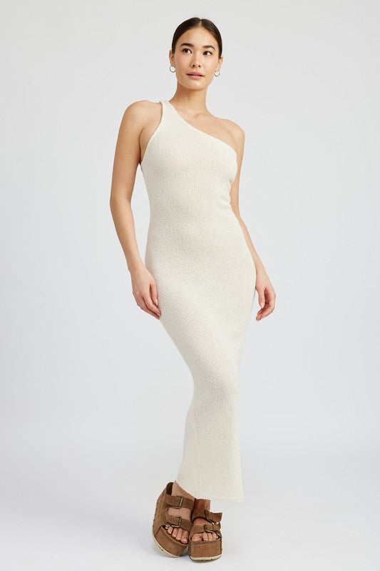 bicolor guipure one-shoulder maxi dress ONE SHOULDER MAXI DRESS – guavaberry