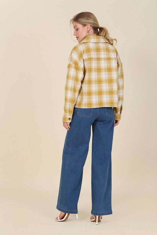 I'M COMING HOME PLAID JACKET WITH POCKETS