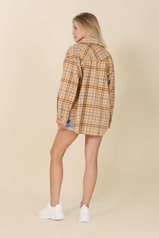 BEFORE I GO PLAID JACKET WITH POCKETS