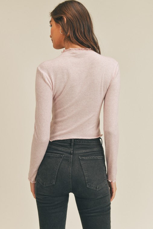 Lettuce Edge Long Sleeve Knit Top