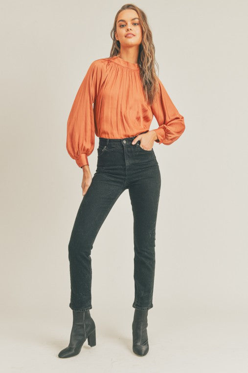 Woven Satin Blouse