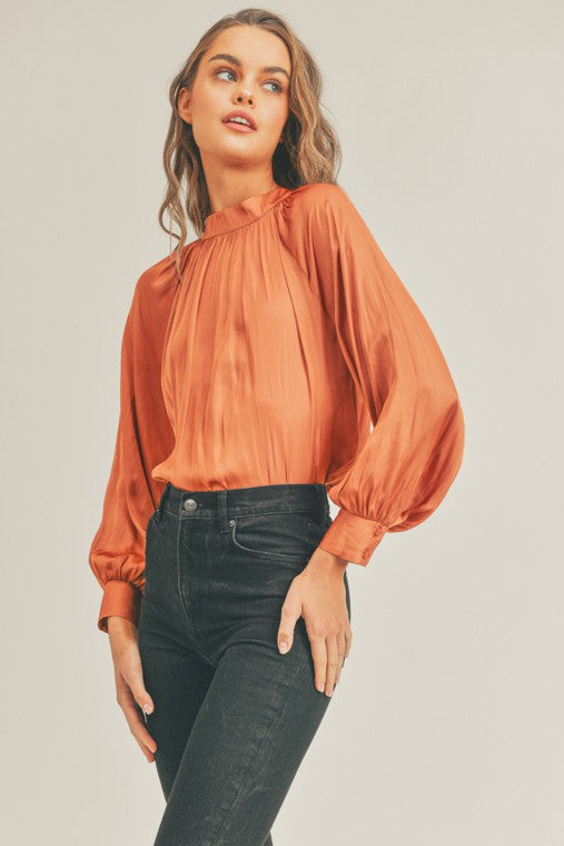 Woven Satin Blouse