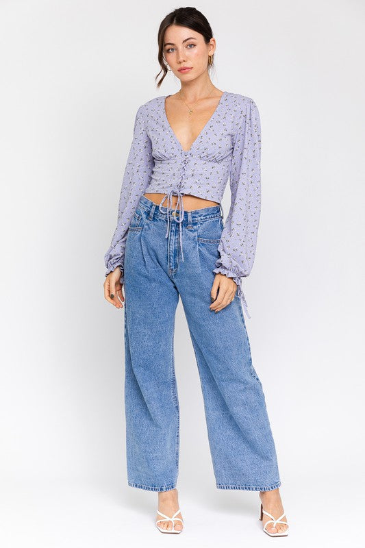 SAY SOMETHING LONG SLEEVE CROP TOP