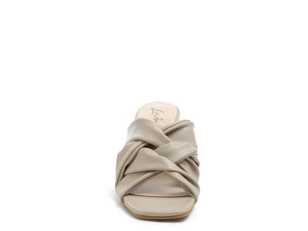 Knope Interwoven Straps Mid Heeled Sandals