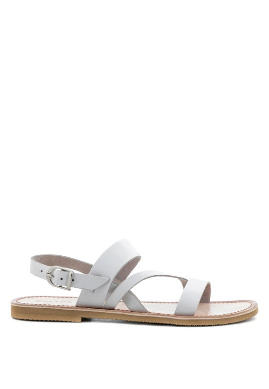 MONA RED FLAT SANDAL WITH ANKLE STRAP