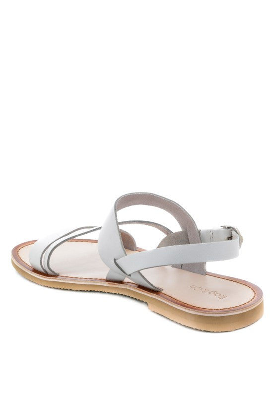 MONA RED FLAT SANDAL WITH ANKLE STRAP