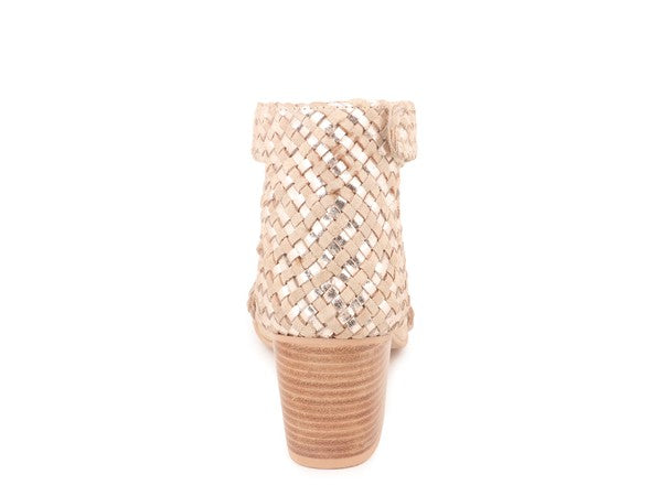 CARLA GOLD STACKED HEEL SANDAL