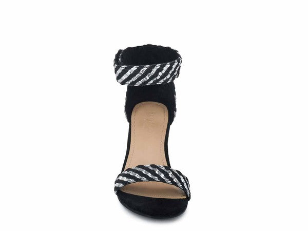 CARLA GOLD STACKED HEEL SANDAL