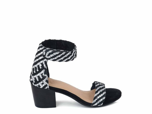 CARLA GOLD STACKED HEEL SANDAL