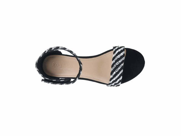 CARLA GOLD STACKED HEEL SANDAL