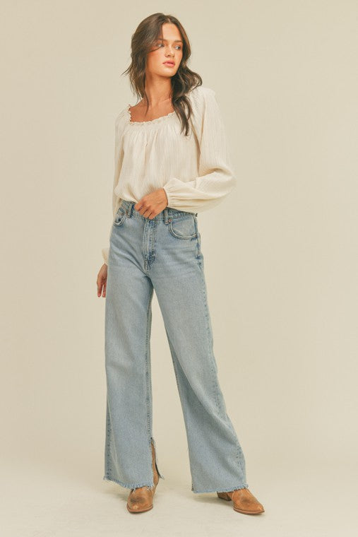 Square Neck Long Sleeve Bodysuit
