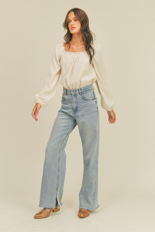 Square Neck Long Sleeve Bodysuit