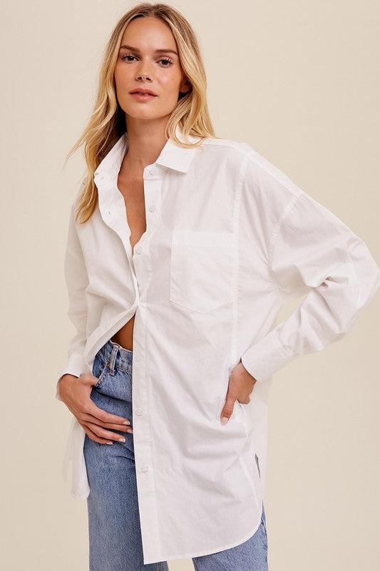 Oversized Trendy Button Down Shirt