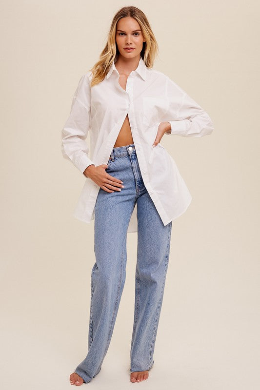 Oversized Trendy Button Down Shirt
