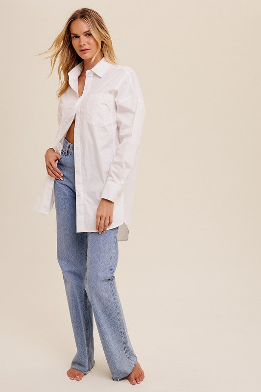 Oversized Trendy Button Down Shirt