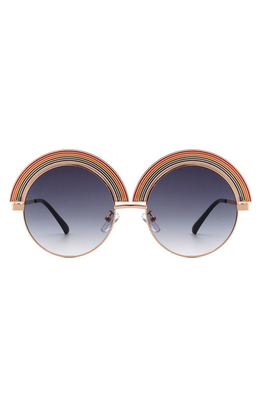 Women Round Irregular Rainbow Fashion Sunglasses