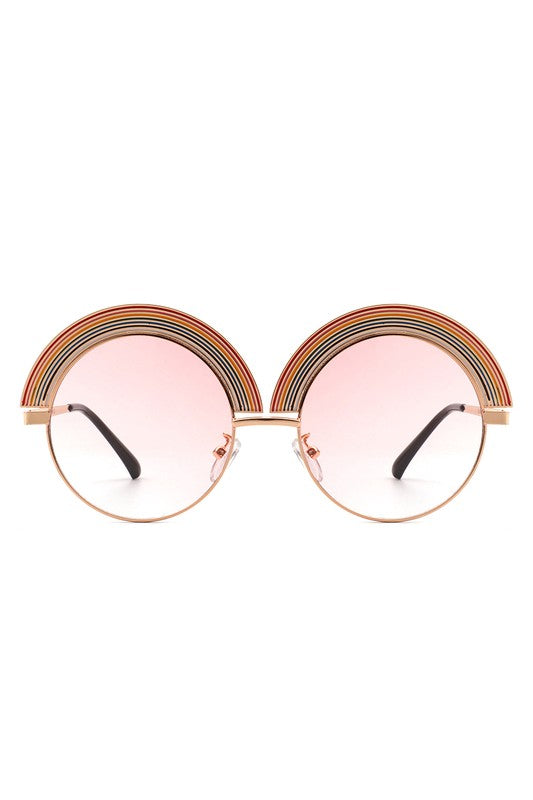 Women Round Irregular Rainbow Fashion Sunglasses