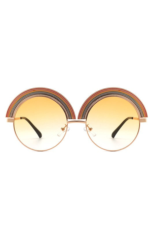 Women Round Irregular Rainbow Fashion Sunglasses