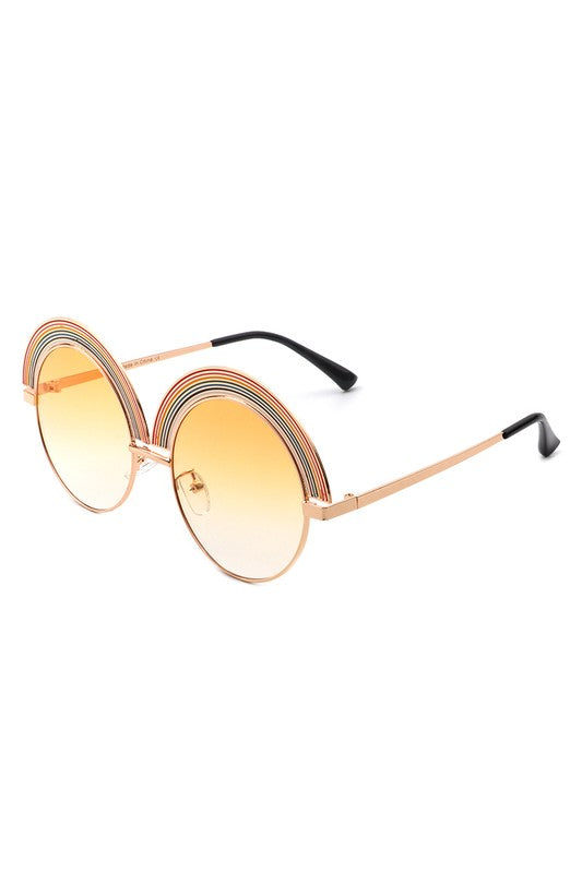 Women Round Irregular Rainbow Fashion Sunglasses