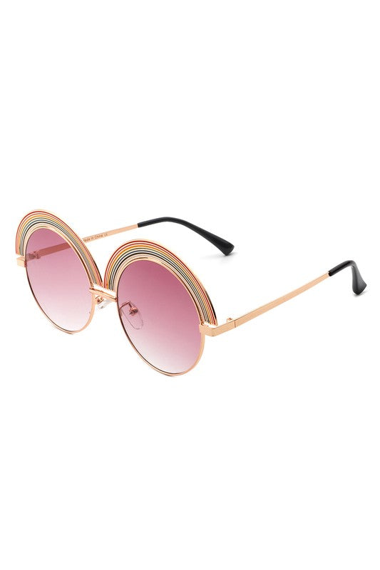 Women Round Irregular Rainbow Fashion Sunglasses