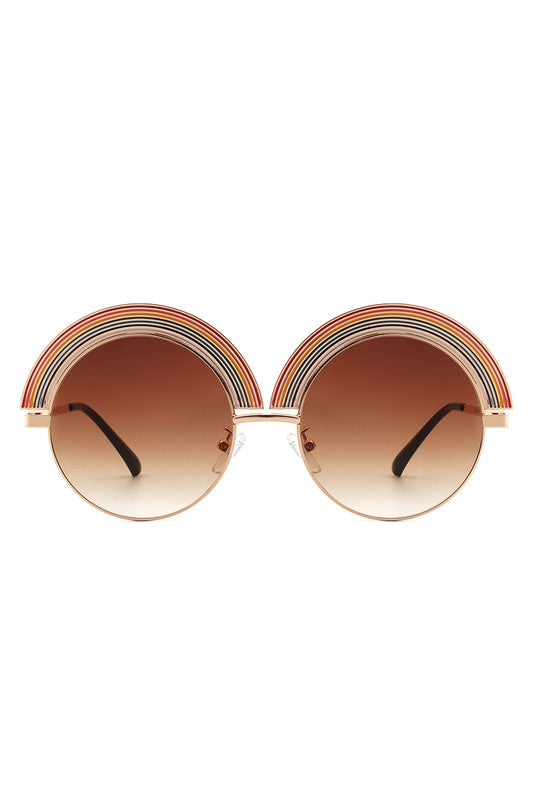 Women Round Irregular Rainbow Fashion Sunglasses