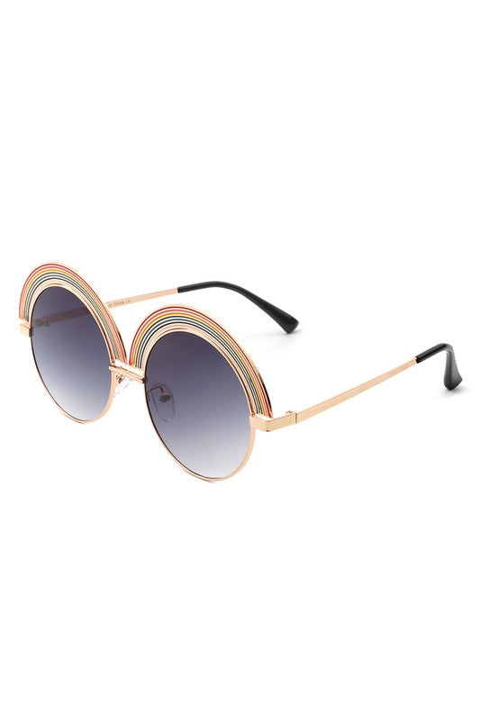 Women Round Irregular Rainbow Fashion Sunglasses