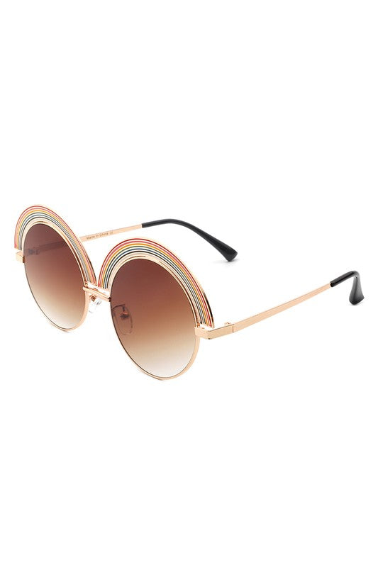 Women Round Irregular Rainbow Fashion Sunglasses