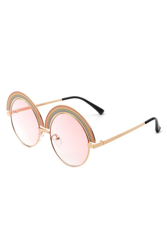 Women Round Irregular Rainbow Fashion Sunglasses