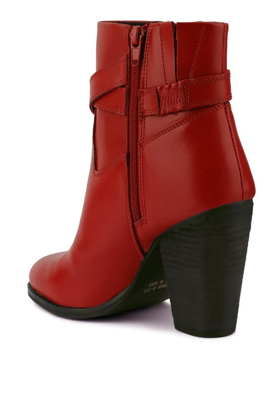 CAT TRACK Leather Heeled Ankle Boots