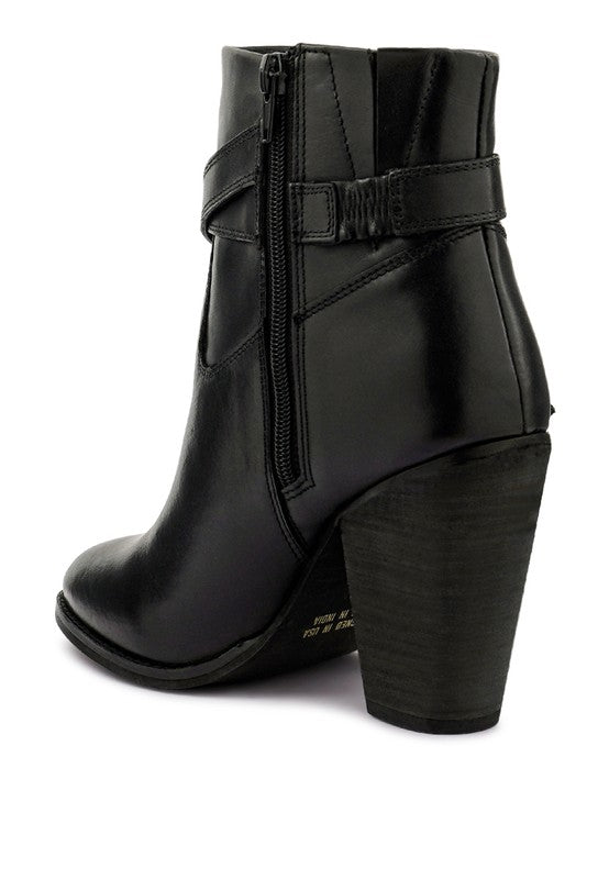 CAT TRACK Leather Heeled Ankle Boots