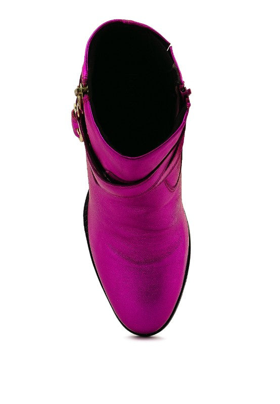 CAT TRACK Leather Heeled Ankle Boots