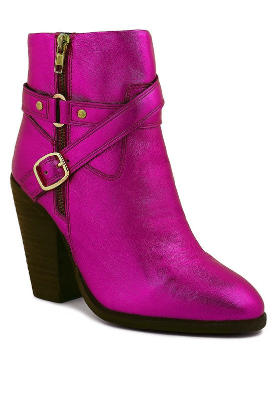 CAT TRACK Leather Heeled Ankle Boots