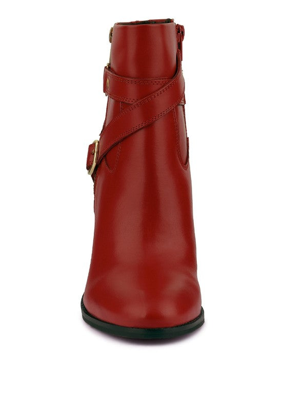 CAT TRACK Leather Heeled Ankle Boots