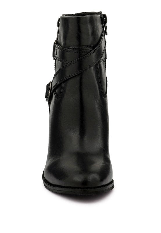 CAT TRACK Leather Heeled Ankle Boots