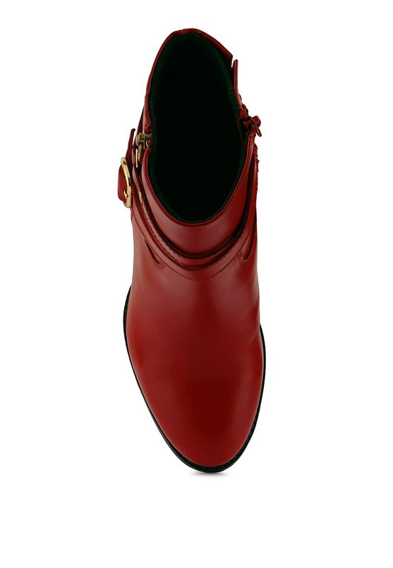 CAT TRACK Leather Heeled Ankle Boots