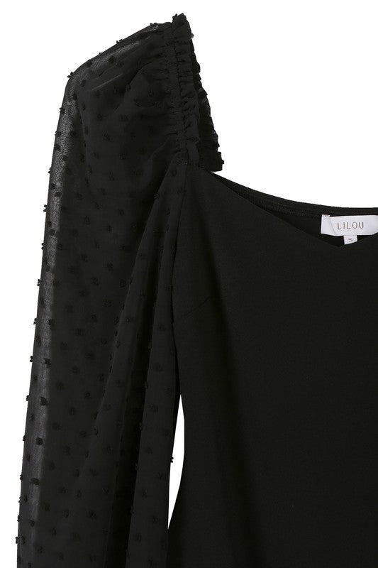 SHIRRING LONGSLEEVE BODYSUIT