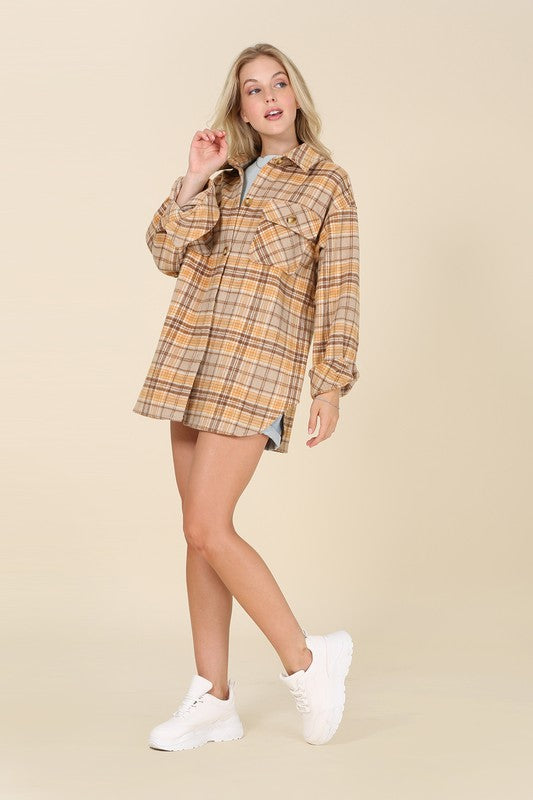BEFORE I GO PLAID JACKET WITH POCKETS