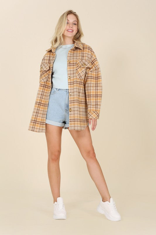 BEFORE I GO PLAID JACKET WITH POCKETS