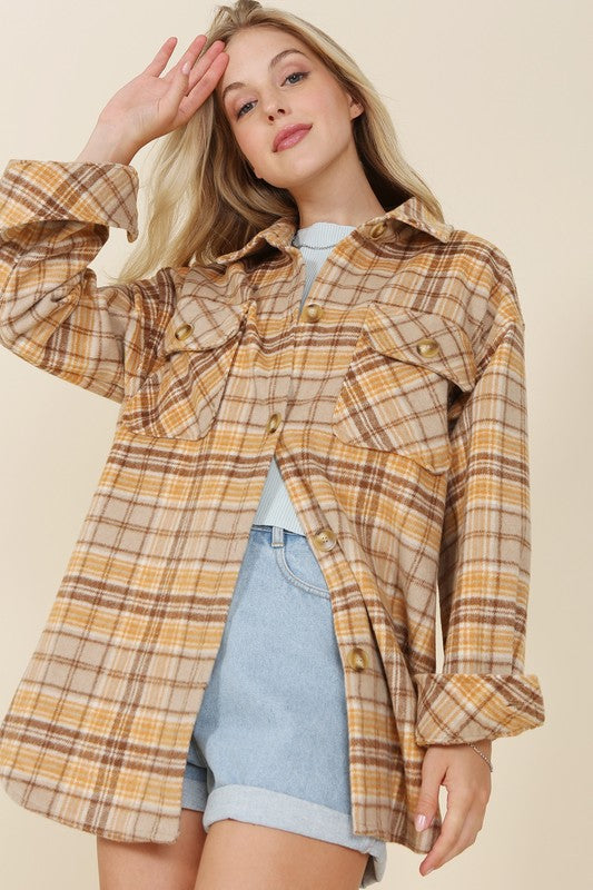 BEFORE I GO PLAID JACKET WITH POCKETS