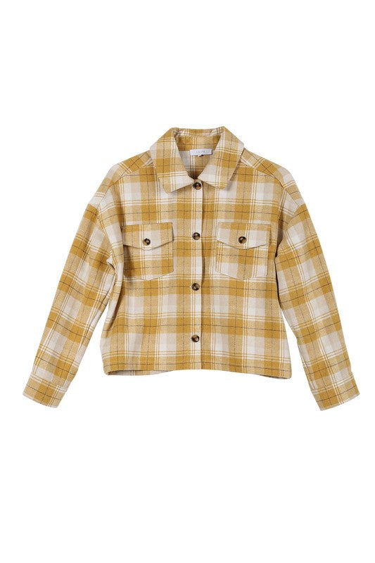 I'M COMING HOME PLAID JACKET WITH POCKETS