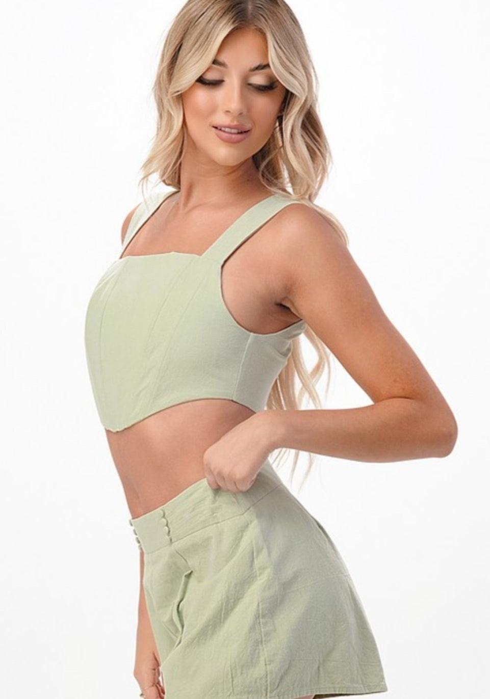 Capri crop top - guavaberry