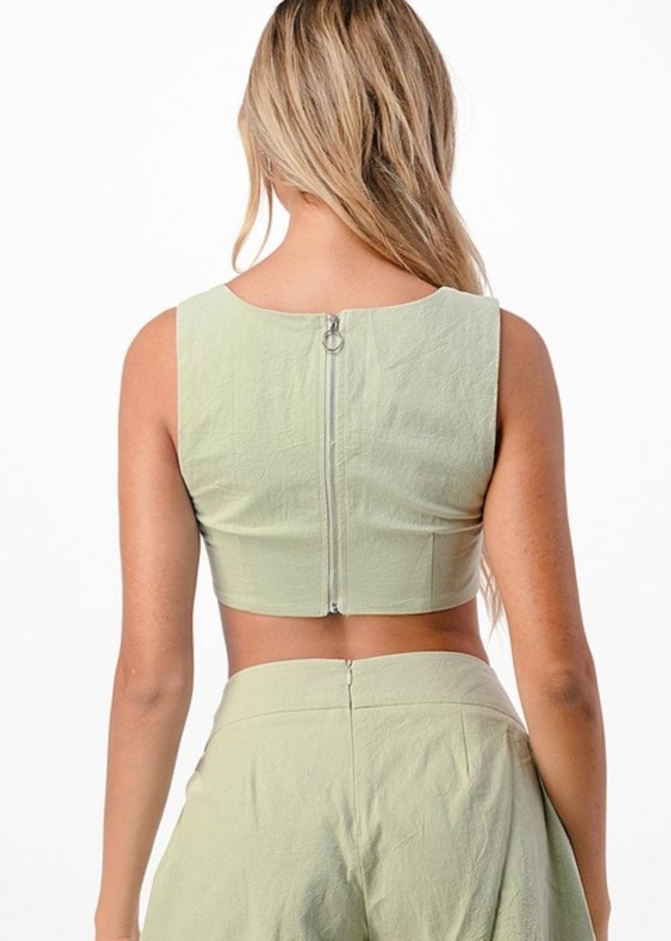 Capri crop top - guavaberry
