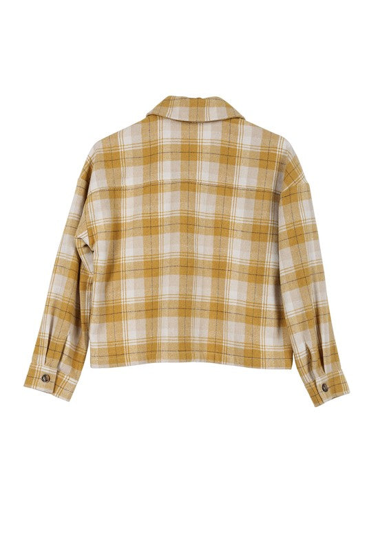 I'M COMING HOME PLAID JACKET WITH POCKETS