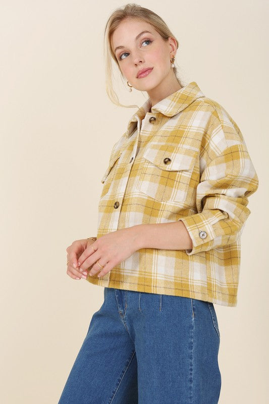 I'M COMING HOME PLAID JACKET WITH POCKETS